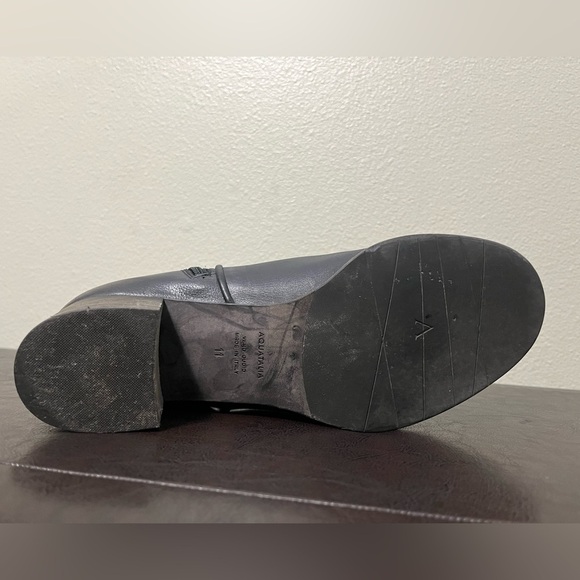 Aquatalia Women’s Ankle Boot Black Leather Side Zip Up Buckle Size 11 - Picture 10 of 11